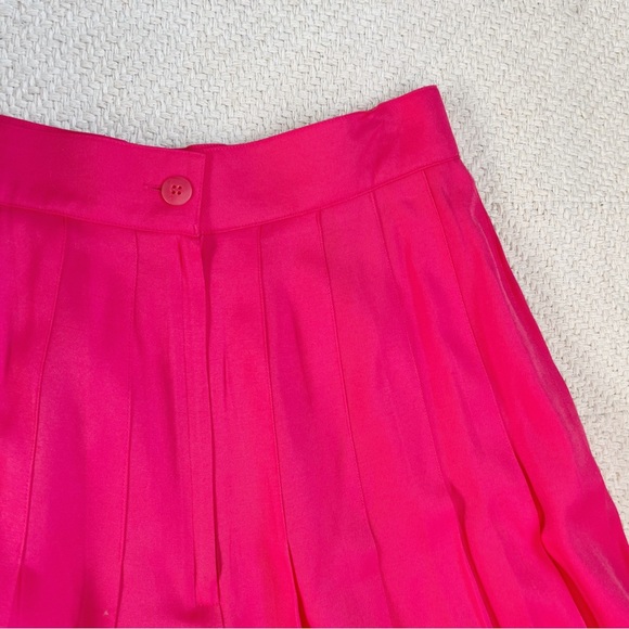 90s Compagnie Internationale Express Pleated Hot Pink Mini Skirt Deadstock NWT - Picture 6 of 6